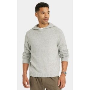 Goodfellow & Co. Men's Ribbed Hem Hooded Pullover Light Gray Sweater